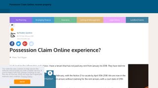 Property118 | Possession Claim Online experience? - Property118