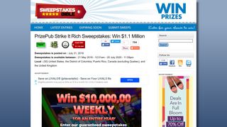 PrizePub Strike It Rich Sweepstakes: Win $1.1 Million ...