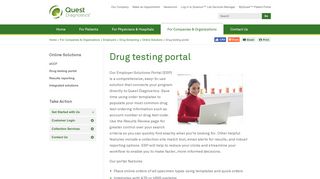 Drug Screening for Employers | Quest Diagnostics : Drug testing portal