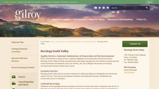 Recology South Valley | Gilroy, CA - Official Website - City of Gilroy