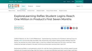ExploreLearning Reflex Student Logins Reach One Million in ...