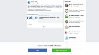 Florida DMS - Active members and retirees of the Florida... | Facebook