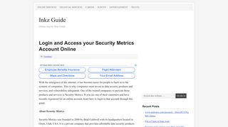 Login and Access your Security Metrics Account Online - Inkz Guide