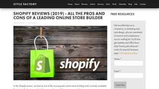 Shopify Reviews (2019) - All the Pros and Cons of a Leading Online ...
