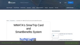 1 December 2011 WMATAs SmarTrip Card and SmartBenefits System.