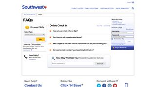 Online Check In - Southwest Airlines