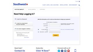 Need Help Logging In? - Southwest Airlines