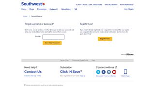 Password Request - The Southwest Airlines Community