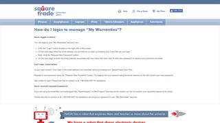 How do I login to manage “My Warranties”? | SquareTrade