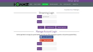 I-camz model performer login page