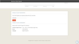 Forgot Your Username? - Business Online Payroll