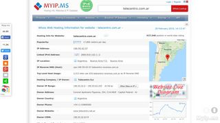 Telecentro.com.ar - Server IP 190.55.63.57, Argentina - Myip.ms