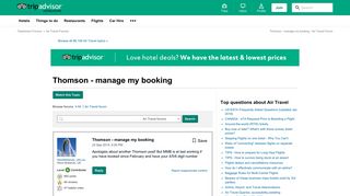 Thomson - manage my booking - Air Travel Forum - TripAdvisor