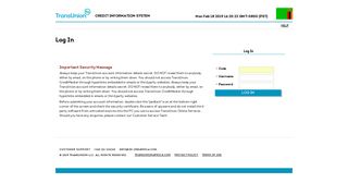 TransUnion Credit Information System: Log In