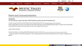 Yearbooks - News and Announcements - Mystic Valley Regional ...