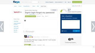 SOLVED: signin login forgot my password - Fixya