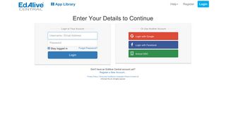 Login - EdAlive Central - Connecting your Digital World