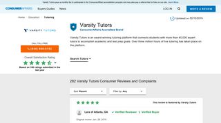 Top 271 Reviews and Complaints about Varsity Tutors