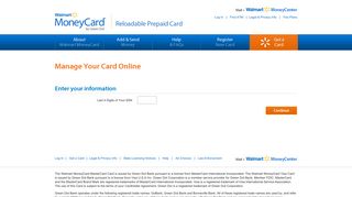 Manage Your Card Online - Walmart MoneyCard