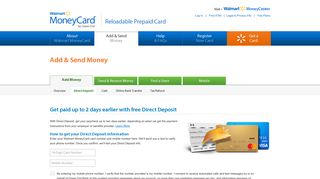 Direct Deposit - Walmart MoneyCard | Prepaid Debit Cards | Walmart