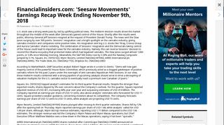 Financialinsiders.com: 'Seesaw Movements' Earnings Recap Week ...
