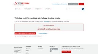 WebAssign @ Texas A&M at College Station Login