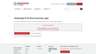 WebAssign @ Purdue University Login