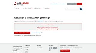 WebAssign @ Texas A&M at Qatar Login