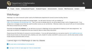 WebAssign | Department of Mathematics | University of Colorado ...