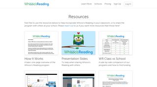 Resources - Whooo's Reading