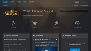 World of Warcraft - Blizzard Support - Blizzard Entertainment