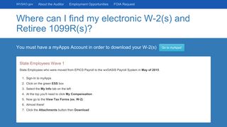 Where can I find my electronic W-2(s) and Retiree ... - - wvsao.gov