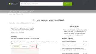 How to reset your password - ZipRecruiter