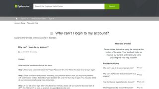 Why can't I login to my account? - ZipRecruiter