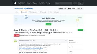 Java 7 Plugin + Firefox 23.0 + OSX 10.8.4 + Greasemonkey = Java ...