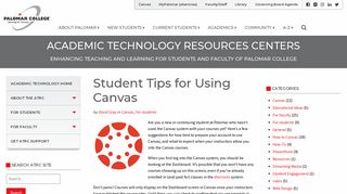 Student Tips for Using Canvas - Academic ... - Palomar College