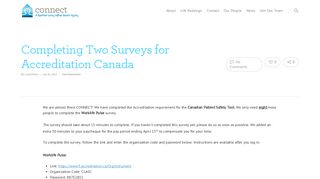 Completing Two Surveys for Accreditation Canada – CONNECT ...