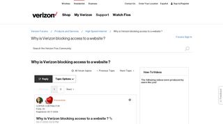Why is Verizon blocking access to a website ? - Verizon Fios ...