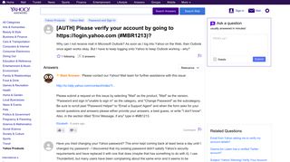 [AUTH] Please verify your account by going to https://login.yahoo ...