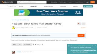 [SOLVED] How can I block Yahoo mail but not Yahoo - IT Security ...