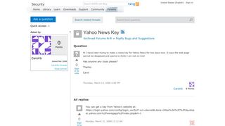 Yahoo News Key - MSDN - Microsoft