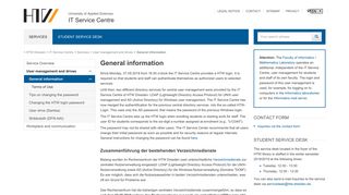 General information - HTW Dresden