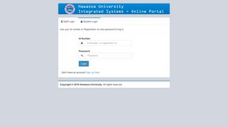 Student Login - HU Online Portal - Hawassa University
