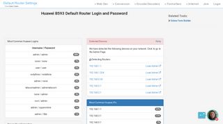 Huawei B593 Default Router Login and Password - Clean CSS