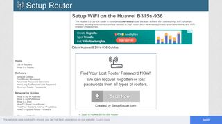 Setup WiFi on the Huawei B315s-936