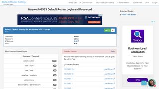 Huawei HG533 Default Router Login and Password - Clean CSS