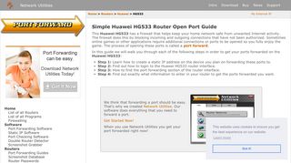 Simple Huawei HG533 Router Open Port Guide - Port Forward