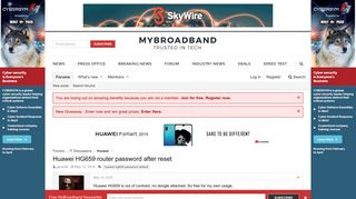 Huawei HG659 router password after reset | MyBroadband