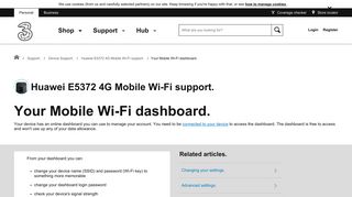 Huawei E5372 4G Mobile Wi-Fi support - Three