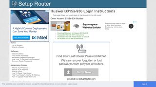 Login to Huawei B315s-936 Router - SetupRouter